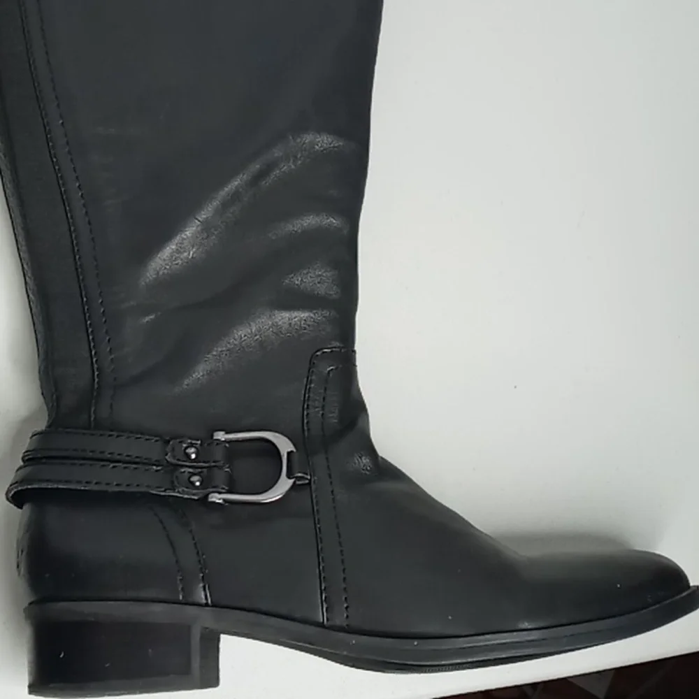 Audrey Brooke Black Knee-High Leather Boots - sz 8.5M